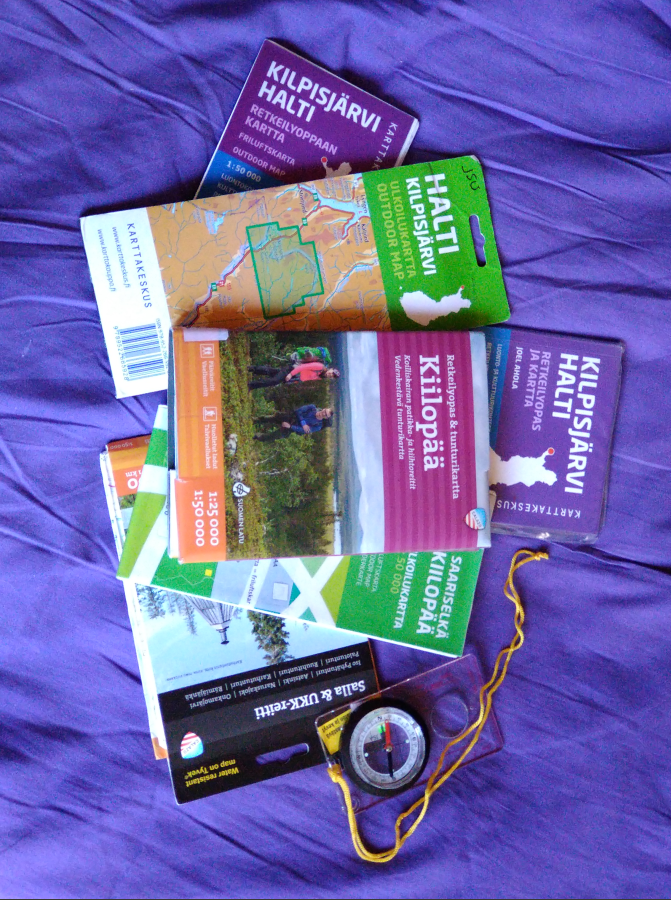 maps of the Lapland areas, including Halti, Saana, Kilpisjärvi, Kiilopää, Saariselkä, UKK national park, Salla, etc.